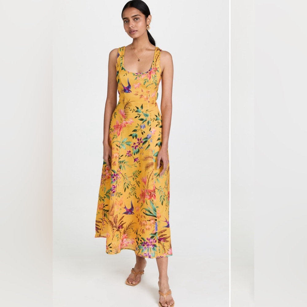 Zimmerman Tropicana Cut Out Midi Dress - size 2 - mango floral